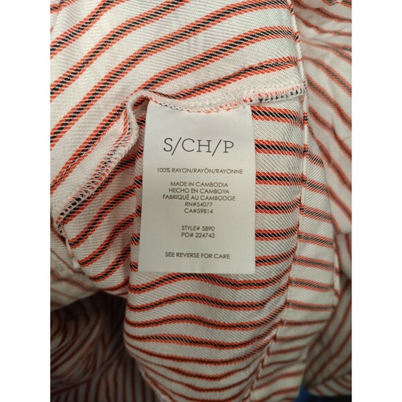 Cabi Womens Size Small Carnival Stripe Puff Sleeve Square Neck Boho Chic Blouse - Picture 5 of 10